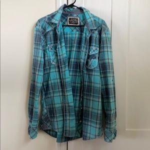 BKE snap front plaid shirt